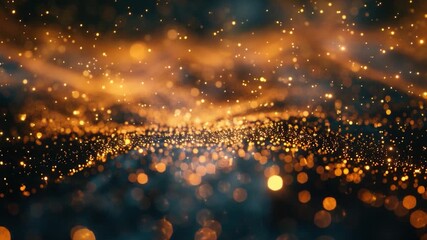 A blurred image of some lights in the dark atmosphere