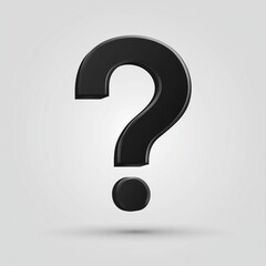 Minimal black vector-style question mark icon on a clean white background with no shadows, gradients, borders, or internal text