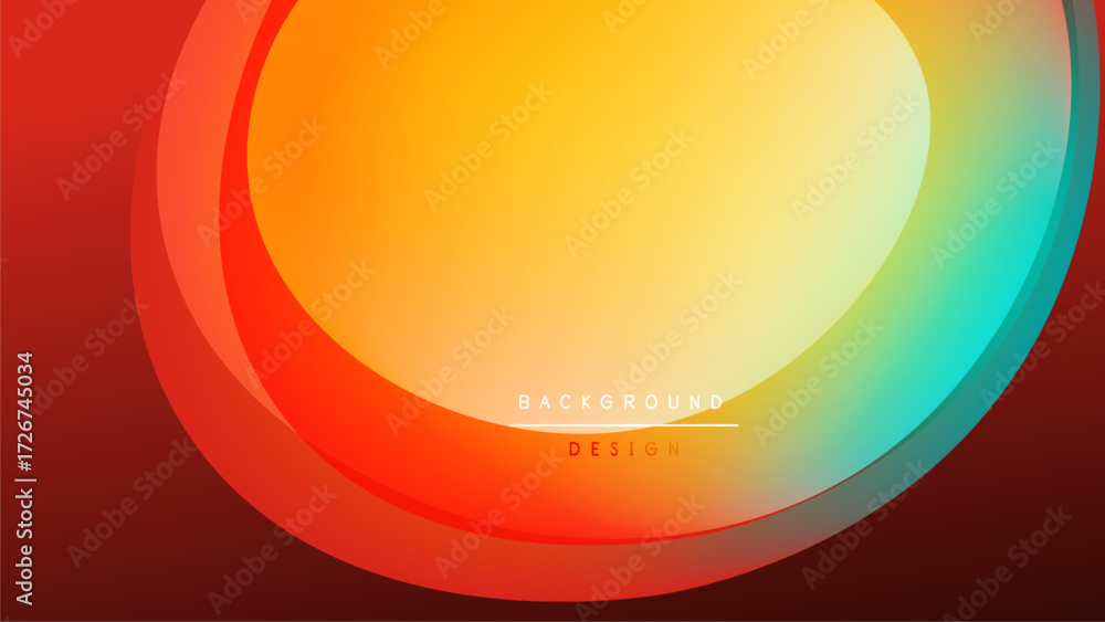 Aufkleber abstract vibrant layers create smooth gradients. warm colors transition into cool tones, forming cir