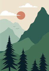 mountain landscape with trees