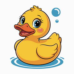 rubber duck with water drops