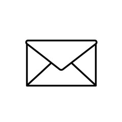 Simple black outline icon of a closed envelope, representing mail, message, or communication.