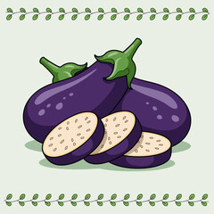 vector illustration of an eggplant