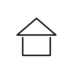 Simple black outline drawing of a house.