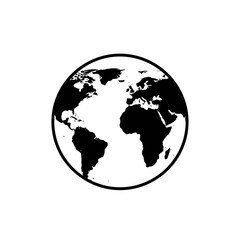 Illustration of the Earth showing continents and oceans in a simple, graphic style.