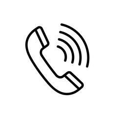 Illustration of a ringing telephone receiver with sound waves emanating from it.