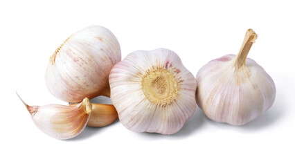 Garlic bulb isolated on white background. Selective Focus
