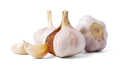Garlic bulb isolated on white background. Selective Focus