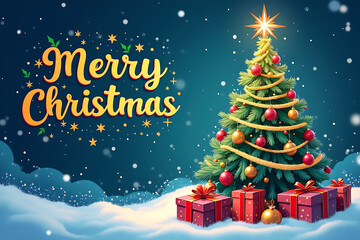 Festive Christmas Decor with Keyboard and Gift