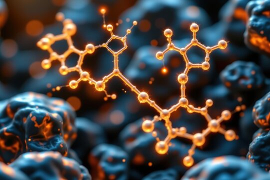 glutathione shown as a central antioxidant molecule maintaining redox balance illustrated in glowing biomolecular diagrams defending against oxidative stress.