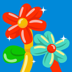 flower on blue background
