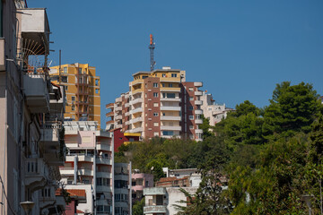 Colourful buildings in Albania
