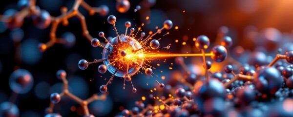 close molecular scene showing lipid peroxidation sparks turning fatty acids into peroxides while antioxidants glowing nearby absorb radicals to preserve stability in the lipid environment.