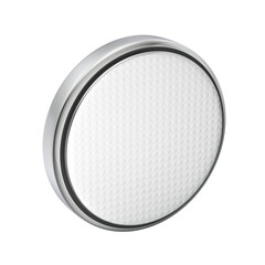Button cell battery on transparent background