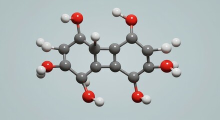 Molecular Model of a Complex Organic Compound in White Background