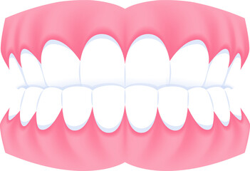 Full mouth teeth - Underbite illustration transparent design. Dental care concept.