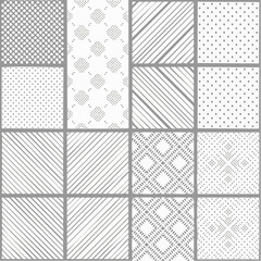 Colorful striped geometric ornaments seamless pattern. hand draw illustration.
4