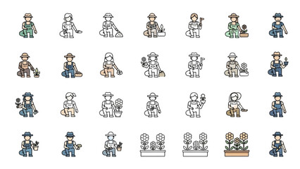 Obraz premium People Standing Vector Icons – Human Silhouette Illustration Set AI EPS PNG JPEG 