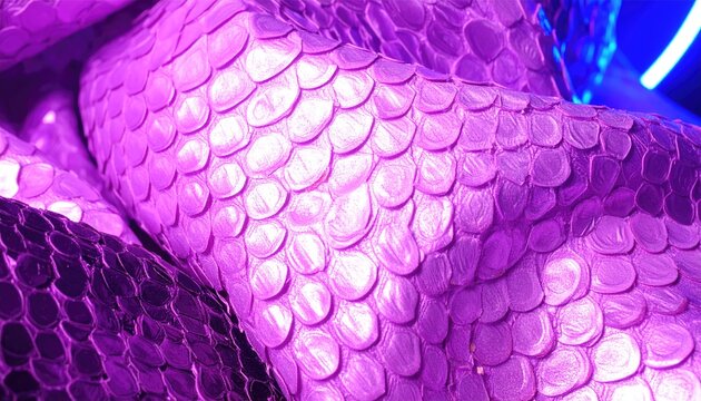 Close-up of vibrant purple snake skin texture