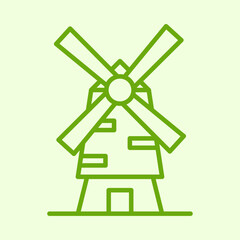 Windmill trendy artwork design useful creative vector Illustration charming colorful background