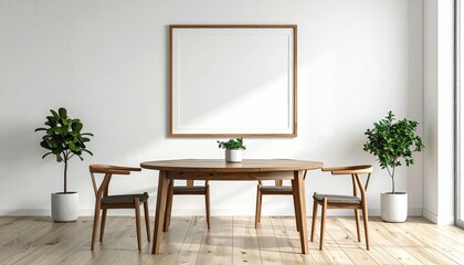 Light-filled, minimalist dining area