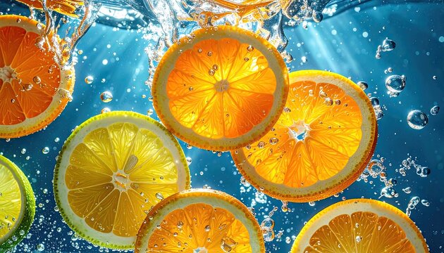 Citrus slices in water splash (2)