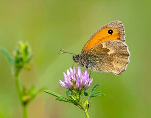 Close-up butterfly on clover