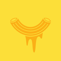 Macaroni cheese logo design. Mac and Cheese vector. Noodle logo vector.