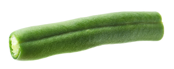 Piece of fresh green bean isolated on white