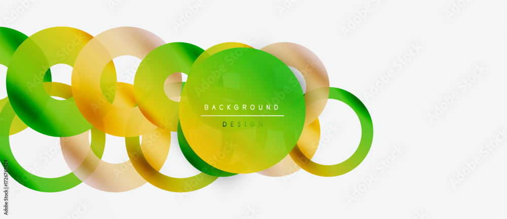 Poster abstract colorful lines forming overlapping circles. modern design element, vibrant gradients, simpl