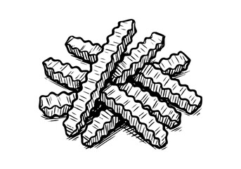 French fries hand drawn vector illustration