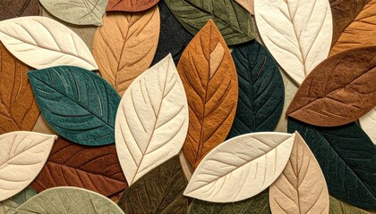 Autumn leaves, textured and layered