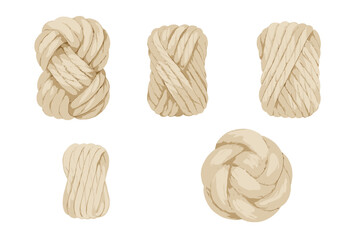 Decorative and functional rope knots for nautical and marine themes, perfect for sailing and boating activities