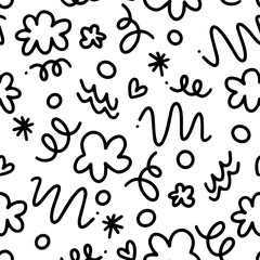 Abstract Doodle Outline Pattern