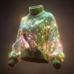 Glowing Knitted Sweater with Fiber Optic Lights