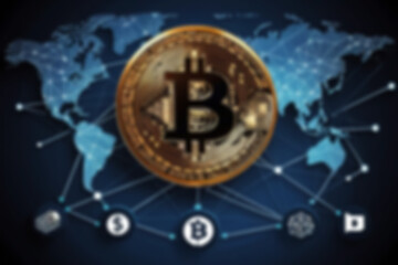 blurry image of crypto blockchain technology, borderless transactions