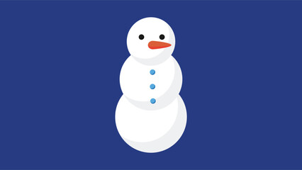 Snowman icon on blue background. Vector illustration. Eps 10.