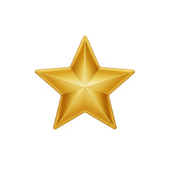 Obraz premium Shining golden star symbol with glossy texture isolated on black for celebration and achievement