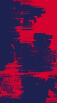 Abstract Red and Blue Digital Glitch Art Texture Background 4K