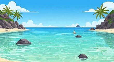 Tropical Beach Landscape. (2)