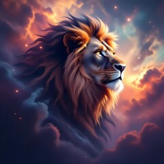 Naklejka premium Nebula of lion