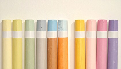 Row of colorful crayons