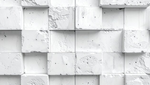 Abstract textured white cube pattern