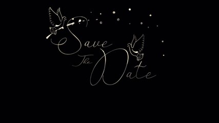 save the date with elegant silver script save the date with doves suitable for wedding invitations, announcements or etc