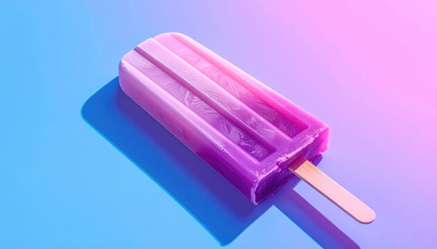 Pink & purple popsicle on vibrant blue