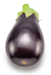 Fresh purple aubergine or eggplant isolated on white background. File contains clipping path.