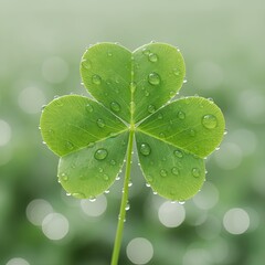 Shamrock with Water Drops