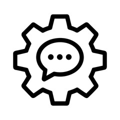 Chat Gear Icon Representing Communication Technology