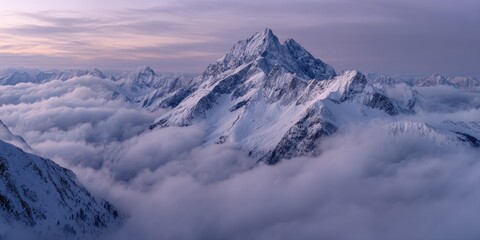 Obraz premium A panoramic view of a snow capped mountain