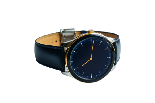 Classic Round Dial Smartwatch isolated on transparent background